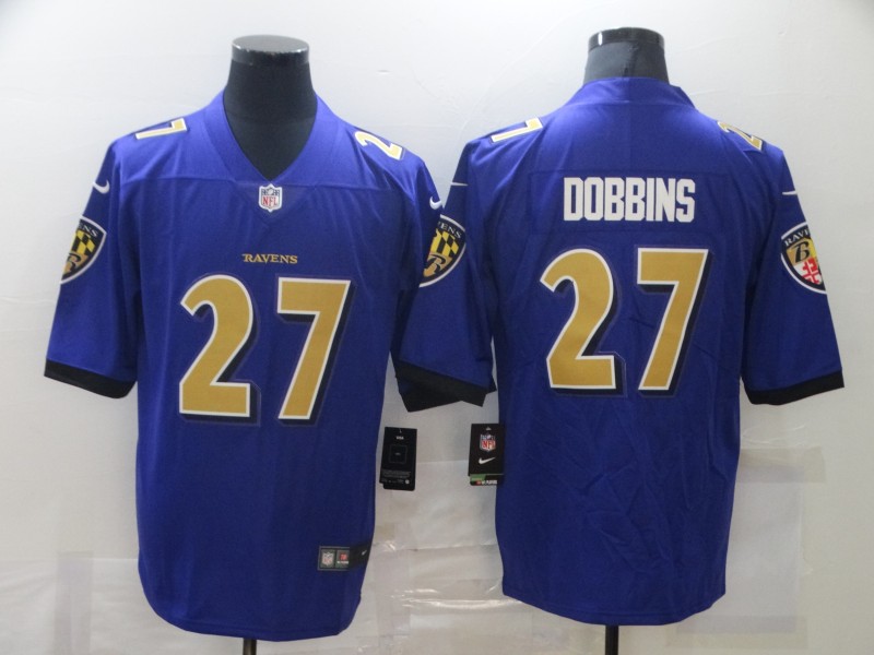 Men's Baltimore Ravens J.K. Dobbins #27 Purple Jersey